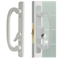 ACEPLANET Offset Position Keyed Sliding Patio Door Handleset with Mortise Lock, 45° Keyway, 3-15/16" H.C., Fits 1-3/8" to 2" Thick Doors, Non-Handed, White Diecast
