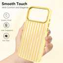 DOMAVER for iPhone 17 Pro Max Case Cute Striped Phone Case Compatible with MagSafe, Slim Translucent Aesthetic Protective Bumper Shockproof Cover for Women Girl for 17 Pro Max 6.9", Yellow