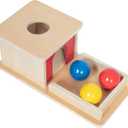 Adena Montessori Wooden Toy for 6-12 Month Baby 3 Balls,Sorting and Stacking Colorful Learning Education Toy for Toddler Kid 1-2 Year Old, Preschool Girl and Boy Gift(Full Size Typical)