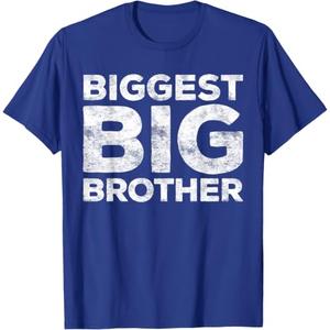 Biggest Big Brother Shirt Adult Men Boy Brother to Be T-Shirt (M, Royal Blue)