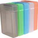 VILLCASE 5 Pcs 3.5 Inch Internal Hard Drive Protective Case, Translucent Color-Coded HDD Storage Box, Anti-Static & Dustproof Bare Drive Organizer for Data Backup Archiving (Assorted Colors)