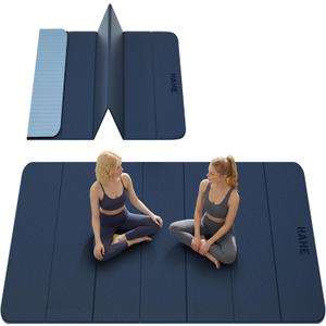 HAHE Extra Wide Folding Exercise Mat 75"x40"x0.4" TPE Fitness Mat