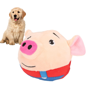 Geojec Interactive Dog Toys,Jumping Squeaky Dog Toys with Recording and Music Modes,Activated Dog Toy Moving Dog Toy for Small/Medium/Large Dogs to Keep Them Busy(Red Pig)