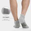 BAMBOO COOL Men's Ankle Socks Moisture Wicking Breathable Odor Control Athletic Cushioned Running Socks Arch Support 8 Pack