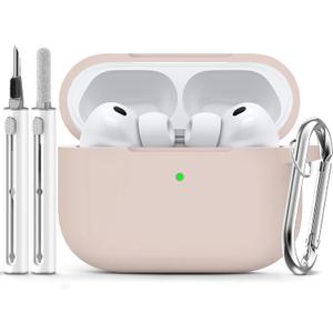 Ljusmicker for AirPods Pro 3 Case 2025 with Cleaner Kit,Soft Silicone Protective Cases for Apple AirPods Pro 3rd Generation Cover for Women Men,AirPod Pro 3 Cases Accessories with Keychain-Milk Tea