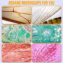 Handheld Portable Pocket Microscope for Kids - BEBANG Mini Lab Kids Microscope with 5 Prepared Slides LED Portable Microbiological Observation Miniscope Tool for Science Exploration