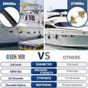 Dock Lines & Ropes Boat Accessories - 4 Pack 3/8" x 15' Double Braided Nylon Dock Lines with 12 Loop Excellent 5800 lbs Breaking Strength Marine Rope for Kayak Pontoon Boats up to 30ft Boating Gifts