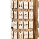 Pinzoveco Rotating Earring Display Stands for Selling with Adversitsing Board, Real Wood Jewelry Display Stand for Vendors, Large Capacity Earring Cards for Selling Rack Holder (Carbonized Brown)