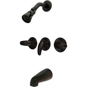 Kingston Brass KB235LL Tub and Shower Faucet with 3-Legacy Lever Handle, Oil Rubbed Bronze