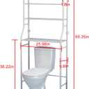 UDEAR 3-Tier Over The Toilet Rack,Bathroom Shelf Space Saver,Corner Stand Storage Organizer Accessories,The Washing Machine,with Hanging Rod,Tower Shelf,White