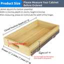 2 Set Pull Out Cabinet Organizer, Soft Close Slide Out Wood Drawer Storage Shelves for Kitchen, Base Cabinet Organization for Pantry, Finished, Heavy-Duty, Bottom Assembly (12 W x 21 D)