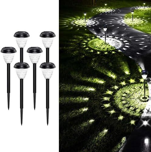 LightInTheBox 6 Packs Solar Path Light Outdoor LED Landscape Light Auto On/Off IP44 Waterproof Pathway Garden Lights for Backyard Lawn Patio Garden Halloween Christmas