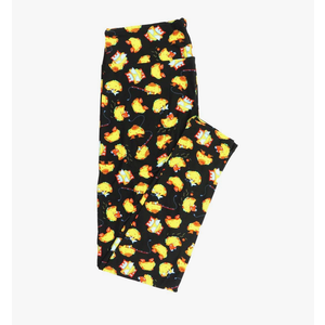 Lularoe Tall Curvy (TC fits Sizes 12-18) Taco Tuesday Happy Tacos Black Red Green Yellow Buttery Soft Adult Leggings, Pack Of 3