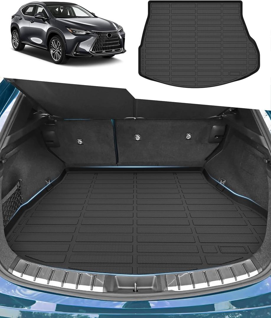 Sunsdrew Cargo Liner for 2022 2023 2024 2025 Lexus NX Hybrid/NX(NX250/NX350/NX350h/NX450h+) Accessories All Weather Cargo Mats Heavy Duty Trunk Mat Waterproof Rear Cargo Trunk Mat Black