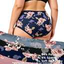 Womens Underwear Plus Size Panties 7 Pack Ladies Briefs Mid High Waist Floral Underwear Undies (XL)