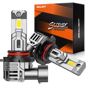 SEALIGHT 9012/HIR2 Bulbs, 30000LM 6500K Fog Bulbs 1:1 Mini Size with Cooling Fan, 9012 for Powersports ATV/UTV, 3 Mins Plug-N-Play, Pack of 2