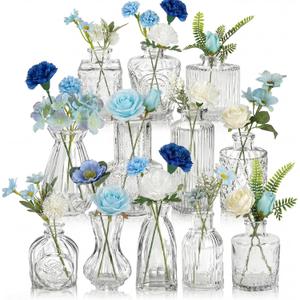 36 Pcs Spring Flowers Centerpiece for Tables Artificial Wildflowers Fake Flowers in Vase Small Floral Arrangement with Vases for Spring Wedding Baby Shower Party