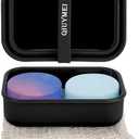 QIUYMEI Silicone Soap Holder， Enhanced Leak-Proof Travel Soap Case with Draining Layer，Portable Bar Soap Holder, Travel Soap Container with Soap Bag, Soap Dishes for Bathroom/Camping/Gym (Black)