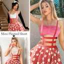 Avidlove Women Sexy Skirt Pleated Mini Skirt Suspender Skirt A-Line Short Braces Skirt