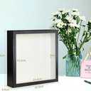 6x6 Shadow Box Frame, 3D Picture Frame Display Cas with Real Transparent Glass for Photos, Memorabilia, Crafts, Souvenir, Wedding Memories, Baby Items - Black/ 1.2 Inch Depth