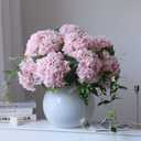 4pcs 21" Faux Pink Hydrangeas Artificial Flowers, Real Touch Silk Hydrangea Flowers with Stems for Bridal Wedding Bouquet Party Home Decor