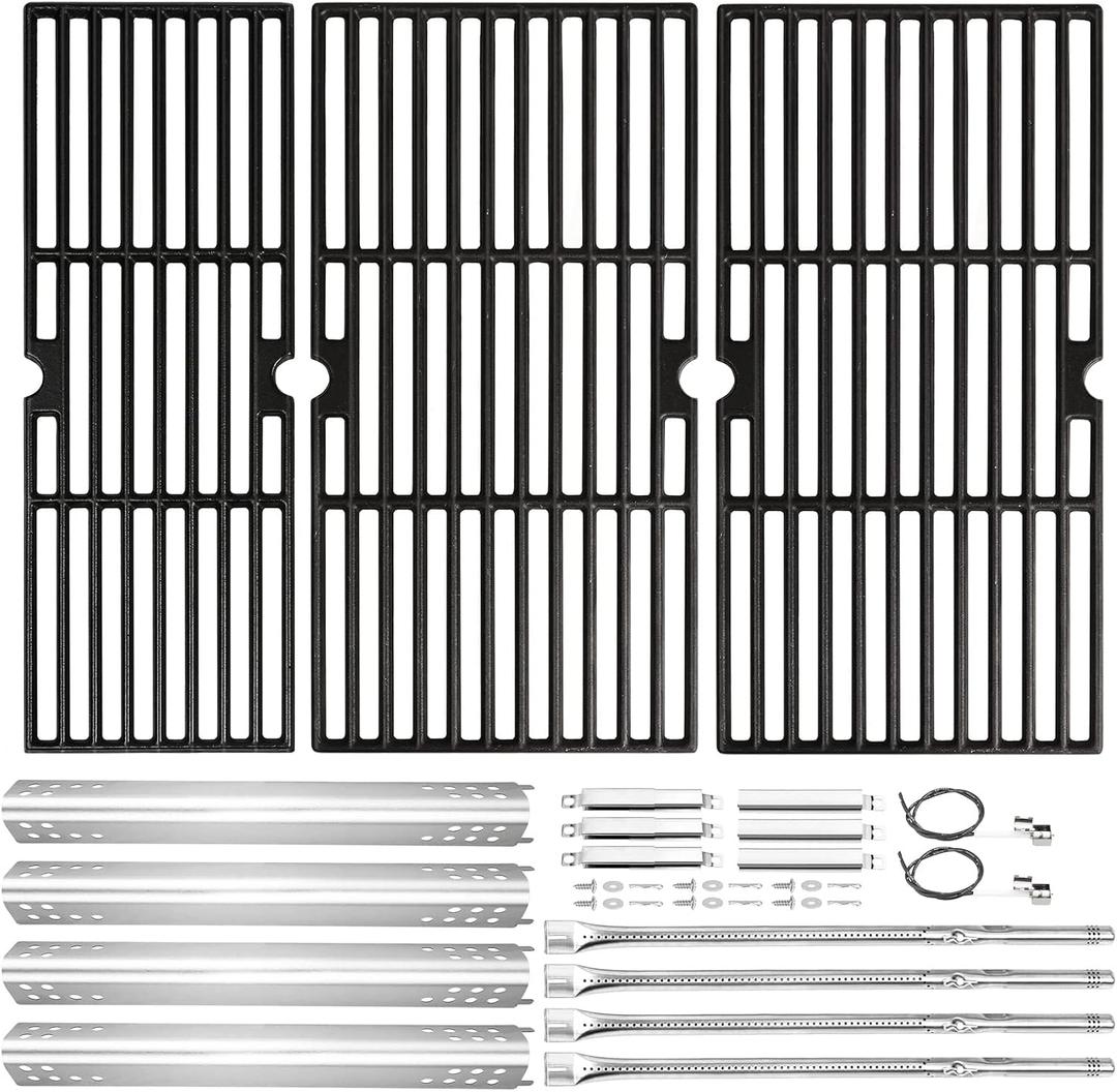 Hisencn Replacement Parts for Charbroil Performance 4 Burner Grill, 463347017, 463335517, 463347418, 463342119, 463376017, 463342118, G470-5200-W1 Burner, G470-0004-W1A Heat Plates and Cooking Grates