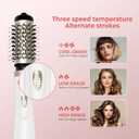 Rotating Hair Dryer Brush, 3-in-1 Detachable Round Hot Air Spining Brush Set with 2 Brushes (2" & 1.5"), Negative Ionic Blow Volumizer, 2 Speeds Rotating Hot Air Brush for Curl,Straight,Dry