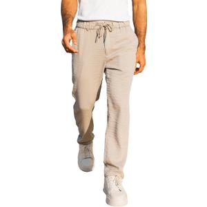 JMIERR Men's Casual Drawstring Pants Elastic Waist Lightweight Pant Summer Beach Trouser with Pockets (L)