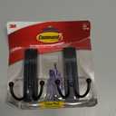 Command Large Matte Black Double Hooks, 2 Hooks and 2 Strips, Damage Free Hanging Wall Hooks with Adhesive Strips, No Tools Coat Hooks for Hanging Home Decor, Holds up to 4 lb