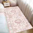 Pink Runner Rug 2' x 6' Non Slip Runner Rugs for Hallway Washable Kitchen Rugs Laundry Room Mats Floor Carpet Runners for Entryway Kitchen Bedroom, Distressed Pink