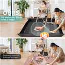 Splat Mat for Under High Chair, 59x59 Inches Large Size Mess Mat Floor Protector, Corner Snap Design, No Splash and Easy to Clean Versatile Feeding & Play Mat for Kids
