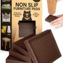 CasterMaster Non-Slip Furniture Pads Square Rubber Anti-Skid Caster Cups, Leg Coasters - Anti-Sliding Floor Protectors for Furniture (Brown, 2'' x 2'' - 4 Pack) (2'' x 2'' (Pack of 4))