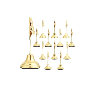 12 Pcs Table Number Holders Gold Metal Place Card Holders with Alligator Clip Table Card Holder Tables Number Stands Tables Sign Holders for Wedding Anniversary Birthday Party