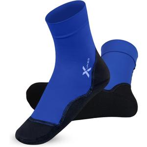 XUKER Water Socks Quick Dry Swim Dive Sand Proof Socks for Beach Volleyball Sand Soccer (XX-Large, Navy Blue)