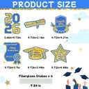 6Pcs 2026 Graduation Centerpieces Sticks, DIY Table & Flowerpot Graduations Party Centerpieces for Tables, Glitter 2026 Graduation Table Centerpieces Decorations (Blue)