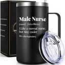 Lifecapido Male Nurse Gifts for Men, Like A Normal Nurse But Way Cooler Stainless Steel Coffee Mug, Nurse Week Gifts Appreciation Graduation Gifts for Murse Nurse Practitioner (20 oz Black)