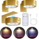 3-Pack Picture Lights for Wall, Rechargeable Battery Operated Led Painting Light with Remote Dimmable  Timer, 3 Lighting Modes Magnetic Art Display Light, Wall Decorative Lighting for Picture,Frame