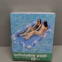 Inflatable Tanning Pool Lounger Float with Sprinkler, 77" x 48" Pool Floats Adult with Pillow, 6 in 1 Suntan Tub Raft Floatie with Drink Holder Sunbathing Water Lounge