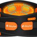 Portable Heating Pad for Back with Vibration, 10000mAh Cordless Lower Back Massager for Pain Relief with 3 Heat 3 Timer, Christmas White Elephant Birthday Gifts for Women Men Mom Dad (Black)