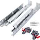 LONTAN 1 Pair Undermount Soft Close Drawer Slides 15 Inch Full Extension Drawer Glides with 3D Adjustable Lock Device and Rear Mounting Brackets,Concealed Bottom Mount Rails 100 LB Capacity