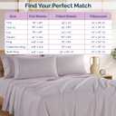 Casa Platino 100% Cotton Full Size Sheets Crisp Percale Sheets Full with 4 Pillowcases, with 15" Deep Pocket Sheet for Secure Fit, Ultra Soft & Cozy, Excellent Quality & Fit Grey Lavender