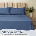 LuxClub 4 PC Queen Sheet Set, Breathable Luxury Bed Sheets, Deep Pockets 18" Wrinkle Free Cooling Sheets Machine Washable Hotel Bedding Silky Soft - Oxford Queen