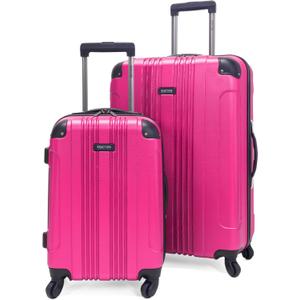 Kenneth Cole REACTION Out of Bounds Lightweight Hardshell 4-Wheel Spinner Luggage, Magenta, 2-Piece Set (20" & 28")
