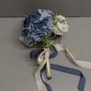 Wedding Bouquets for Bride Bridesmaid 8.5 Inch Dusty Blue Artificial Roses Flowers Bridal Bouquets for Bride Wedding Marriage Proposal Party Church Decoration