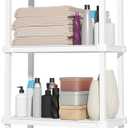 IRIS USA 4-Shelf Light Duty Plastic Storage Shelves, 200lb Capacity, 48" H x 24" W x 12" D, Medium Modular Shelving Unit Storage Organizer for Bathroom, Laundry, Garage & Home, Storage Rack - White