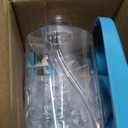 VANNON Pet Standing Water Dispenser Top Fill Dog Water Bottle Dispenser with Stand Leakproof Pet Slow Water Bottle for Small Animals, 13oz, BPA Free, Adjustable Height, Blue