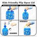 11.8 oz Thermo for Hot Food, Soup Thermo Stainless Steel, Hot Food Container with Fold-up Spoon, Flip Open Lid School Insulated Food Jar, Keep Hot & Cold for Work, Blue-Astronauts