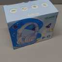 iClever BTH12 Kids Bluetooth Headphones,Colorful LED Lights Kids Headphones Wireless,74/85dBA Safe Volume,85H Playtime,Fast Charging,Bluetooth 5.2,Over Ear,Builtin Mic for iPad/Tablet/Airplane,Blue