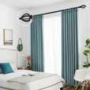 KNOBWELL Black Curtain Rod for Bedroom, Adjustable Long Curtain Rod Black 42-120 Inch, Farmhouse Curtain Rods for 24"-85" Windows, 3/4" Diameter