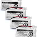 XUNTU BT162342/BT262342 2.4V 600mAh Ni-MH Cordless Phone Battery Pack BT166342/BT266342 BT183342/BT283342 Compatible with EL52351 TL90070 CS5119 DS6511 DS6722 LS6305 Handset (4 Pack)